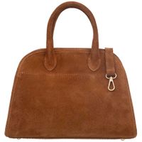 VERA PELLE torebka damska zamszowa klasyczna mała z paskiem V696 camel