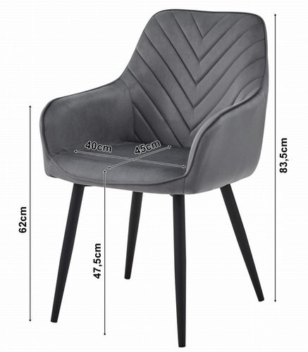 Krzesło NANA - beż aksamit / nogi czarne x 2 na Arena.pl