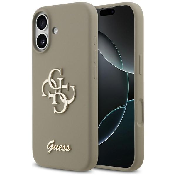 Etui Guess Silicone Big 4G Script do iPhone 17 brązowy zdjęcie 1