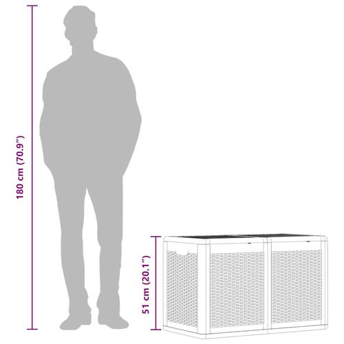 Skrzynia ogrodowa, szara, rattan PP, 180 L na Arena.pl