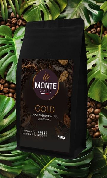 KAWA ROZPUSZCZALNA DO DOMU FIRMY GOLD 500G MONTE CAFE LIOFILIZOWANA 0,5 KG zdjęcie 12