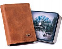 Skórzany portfel męski Peterson RFID STOP na karty dowód bilon