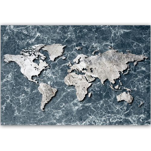 Deco Panel, Mapa świata na marmurze 120x80 na Arena.pl