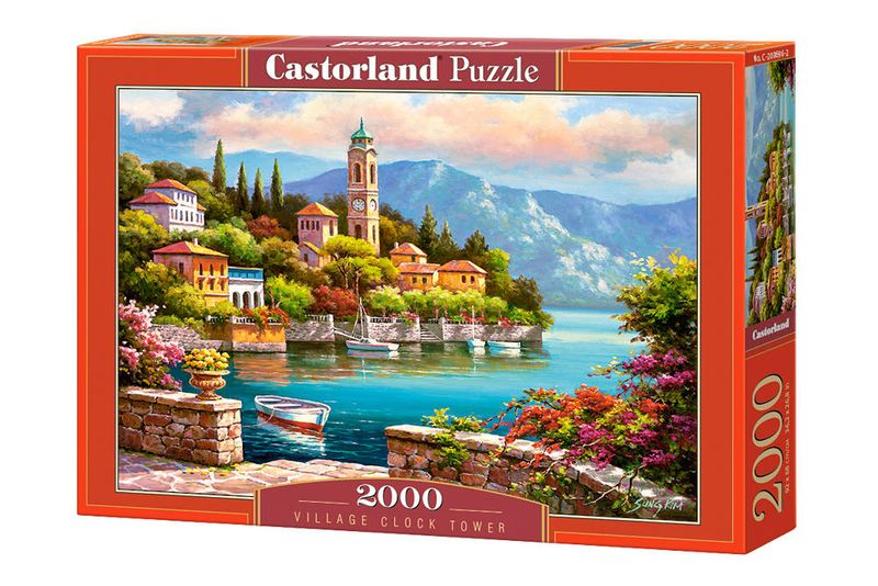 Puzzle 2000 el. Village Clock Tower zdjęcie 1