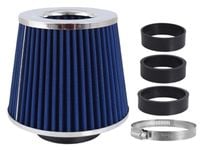 Filtr powietrza stożkowy 155x130x120 mm, niebieski/chrom