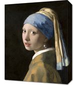 Obraz 40x50cm  Dziewczyna z Perłą, Vermeer Vintage do Salonu