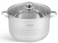 GARNEK Stalowy GRUBE 5x DNO Z POKRYWKĄ 12,4L 30cm INDUKCJA Gaz 3020