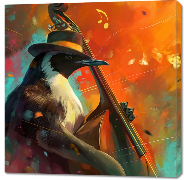 Obraz 100x100cm Pingwinia Nuta zdjęcie 1