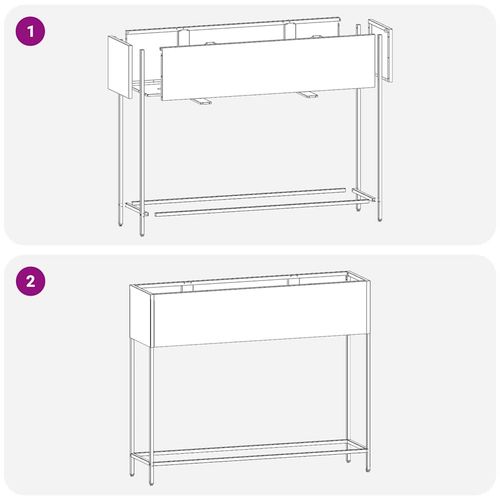 Podwyższona doniczka ogrodowa Srebrny 100 x 26 x 82 cm na Arena.pl