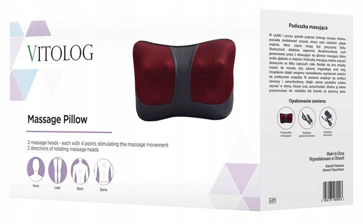 Poduszka masująca shiatsu masażer do pleców karku zdjęcie 3