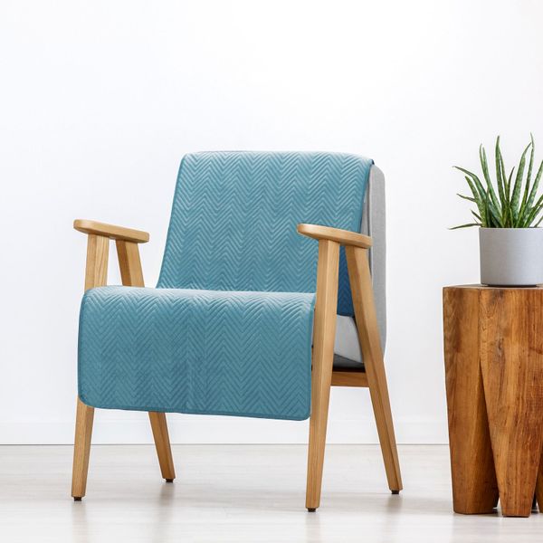 Narzuta dekoracyjna SOFIA 70x160 niebieska zdjęcie 1