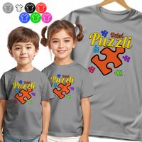 KOSZULKA DZIECIĘCA - PUZZLE NA DZIEŃ PUZZLI DNI SZKOLNE - 110 XS