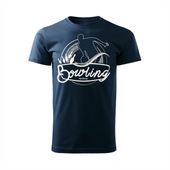 Koszulka z kręglami kręgle Bowling męska granatowa REGULAR XL