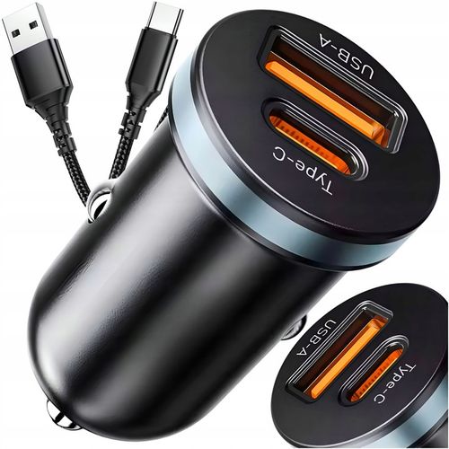 SZYBKA ŁADOWARKA SAMOCHODOWA USB USB-C QC 3.0 PD 30W DO ZAPALNICZKI MOCNA na Arena.pl