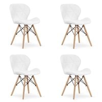 Krzesło LAGO ekoskóra - białe x 4