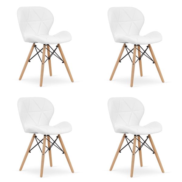 Krzesło LAGO ekoskóra - białe x 4 zdjęcie 1