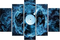 100CM 150CM OBRAZ 5 ELEM PŁYTA WINYLOWA BŁĘKICIE ŚCIENNY