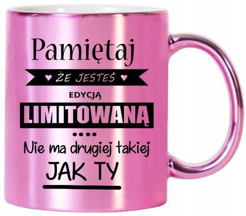 KUBEK RÓŻOWY METALIK PREZENT DLA DZIEWCZYNY KOLEŻANKI ŻONY NA RÓŻNE OKAZJE na Arena.pl