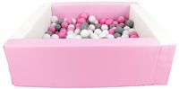 Kwadratowy suchy basen z ekoskóry z 200 piłeczkami MEGA ZESTAW DLA DZIECI
