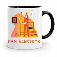 Kubek Czarny Prezent Dla Elektryka Pan Elektryk Z Nadrukiem Ze Zdjęciem