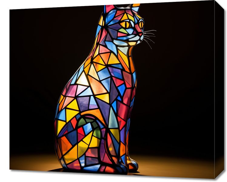 Obraz 60x50cm Koci Witraż zdjęcie 1