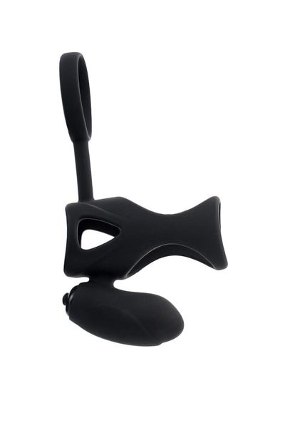 Black & Red, Penis Ring With Vibration, Clitoral Stimulation, Silicone, zdjęcie 4