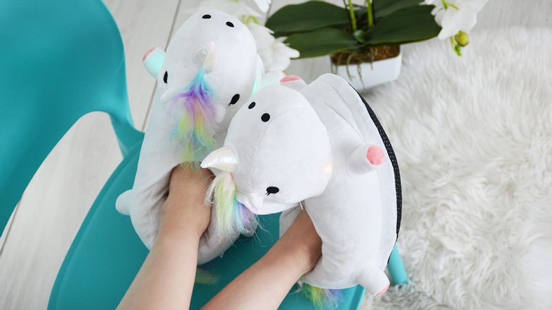 Świecące buty kapcie papcie jednorożec 35-41 LED zdjęcie 3