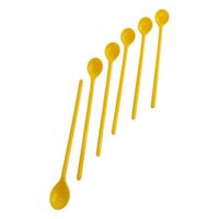 łyżeczka do latte plastikowa długa 6szt żółty