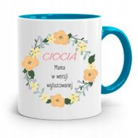 Kubek Błękitny Dla Cioci Mama W Wersji Wyluzowanej Z Nadrukiem Ze Zdjęciem