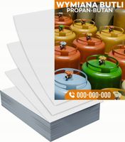Ulotki A4 reklamowe firmowe 1000szt projekt w cenie WYMIANA BUTLI