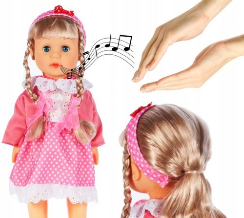 INTERAKTYWNA LALKA Bobas Śpiewająca Chodzi Reaguje na Klaśnięcie Duża 42cm na Arena.pl