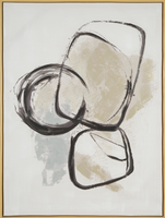 Obraz Abstrakcja ręcznie malowany na płótnie 60X80 szary+beżowy