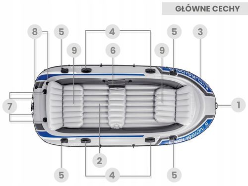 PONTON EXCURSION 5 +WIOSŁA +POMPKA INTEX 68325 na Arena.pl