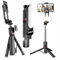 Kijek Selfie Stick MONOPOD WEBSKI uchwyt do zdjęć z WBUDOWANĄ LAMPĄ LED BT