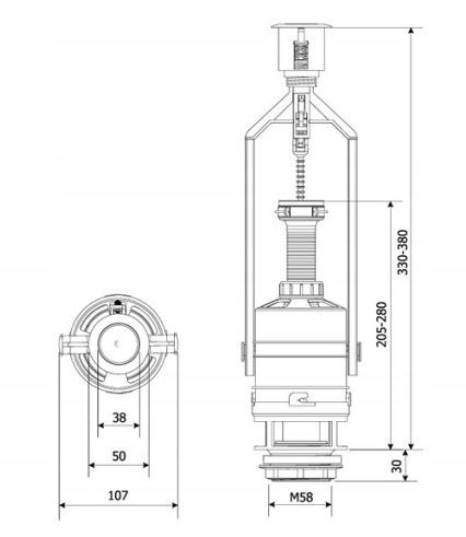Zawór Spustowy do Spłuczki CERSANIT|ROCA Start Stop + Zestaw Naprawczy WC na Arena.pl
