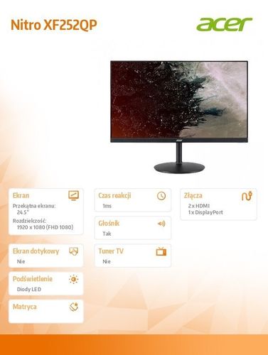 Monitor 24.5 cale Nitro XF252QPbmiiprx na Arena.pl
