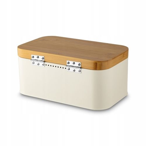 CHLEBAK STALOWY Pokrywa BAMBUSOWA POJEMNIK na PIECZYWO CHLEB BUŁKI na Arena.pl