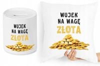 Dla Wujka Zestaw Poduszka + Skarbonka Prezent Z Nadrukiem Ze Zdjęciem