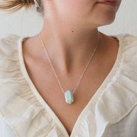 Naszyjnik - Turkus sopel na łańcuszku srebrnym