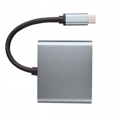 ADAPTER HUB USB C HDMI USB PD PRZEJŚCIÓWKA ROZDZIELA 1 ZŁĄCZE -> 2 MONITORY na Arena.pl