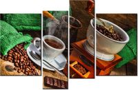 130CM 85 OBRAZ 4 ELEM KAWA NATURALNA ŚCIENNY