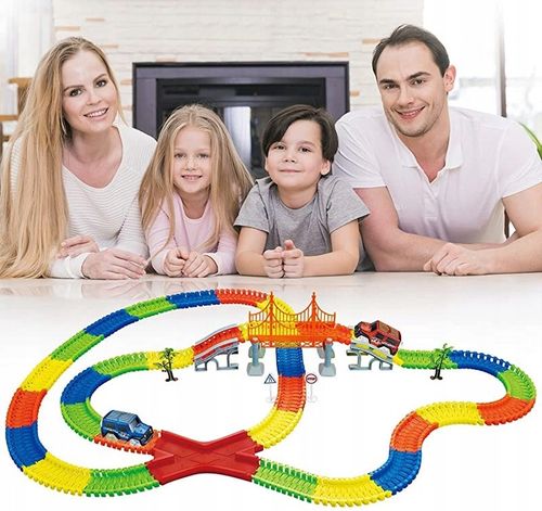 TOR SAMOCHODOWY ŚWIECĄCY 360el + 2 AUTKA MAGIC TRACKS MOST 1808 na Arena.pl