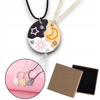 NASZYJNIK ŁAŃCUSZKI PRZYJAŹNI BEST FRIENDS FOREVER DLA PRZYJACIÓŁEK BFF 3w1