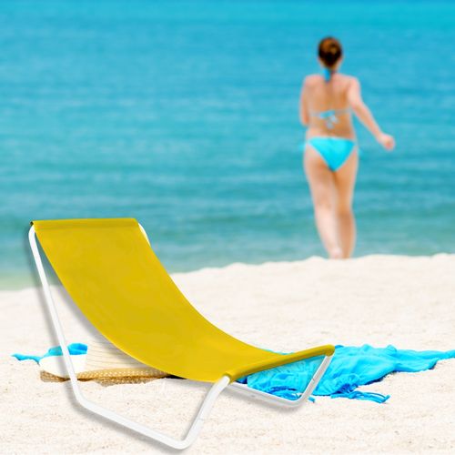 Leżak plażowy do opalania składany żółty KAONA na Arena.pl