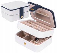 Szkatułka Pudełko Organizer Na Biżuterię kuferek  E13_Biały
