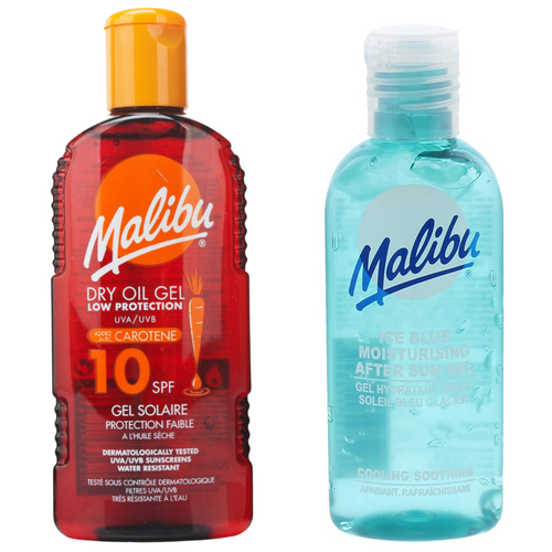 Malibu Suchy Olejek W Żelu SPF10 200ml + Żel Po Opalaniu 100ml na Arena.pl
