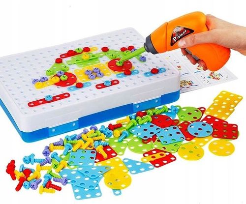 ZABAWKA KLOCKI KONSTRUKCYJNE W WALIZCE 237EL. ZESTAW DIY WKRĘTARKA EDUKACJA na Arena.pl