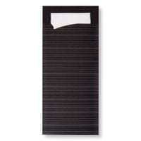 etui papierowe na sztućce z serwetką czarne 100szt