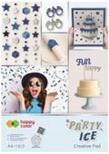 BLOK KREATYWNY PARTY ICE A4 10 HOLOGRAPHIC + BROKAT HAPPY COLOR