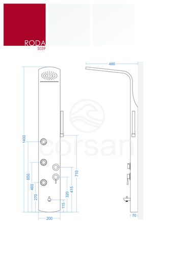 Panel Prysznicowy CORSAN S-039 RODA M na Arena.pl